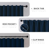 CUCRAF Navy Blue Blackout Curtains 84 Inches Length 2 Panels Set, Rod Pocket and Back Tab Window Curtain, Dark Blue Thermal Insulated Darkening Drapes for Bedroom Living Room (W52 x L84 Inch)