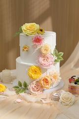 Artificial Flower Assortment for DIY Centerpiece Arrangement Wedding Hand Bouquet Flower Bouquet Centerpiece Arrangement Party Baby Shower Home Decoration (Pink Yellow)