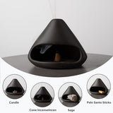 MOUGIGI Palo Santo Holder Incense Burner-Zongzi Clay Smudge Bowl with Chimney, Mini Ceramic Fireplace for sage、Cone Burning, Aromatic Home Decor, Ceramic ash Tray, Anxiety Relief Meditation for Women