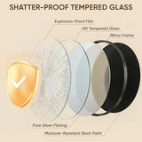 Antok 24 Inch Round Mirror for Wall, Round Bathroom Mirror, Circle Wall Mirrors with Black Metal Frame, Circle Mirrors Suitable for Wall, Bathroom, Vanity, Living Room, Entryway