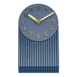 La Crosse Clock 437-3015NB Grooves Quartz Analog Tabletop Clock - Navy Blue
