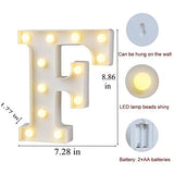 MUMUXI Marquee Light Up Letters | Large Light Up Numbers | Battery Powered and Bright with Every Letter of The Alphabet | for Wedding, Birthday, Party, Celebration, Christmas or Home Decoration (F)