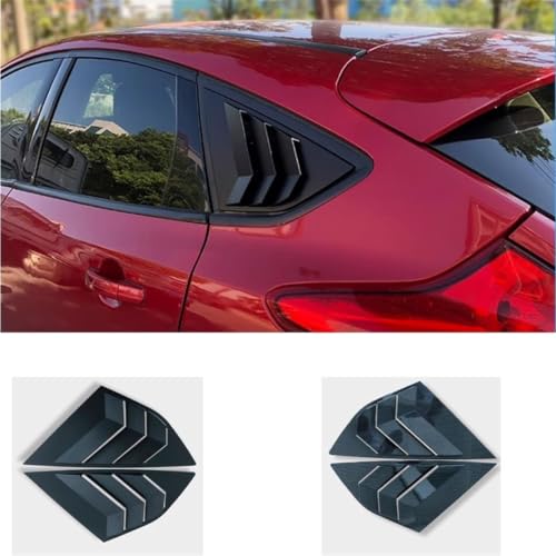 Fit for Ford Focus Rear Window Shutter Available 2012-2018 Hatchback Side Vents Shutter Cover Trim Exterior A Pair(Glossy Black B)