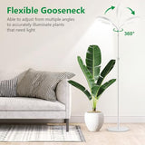 Floor Grow Lights for Indoor Plants, Full Spectrum Plant Light with 68" Stand for Growing Large Tall Plants, White Halo Grow Lamp with 6/12/16H Timer, 3 Light Modes, 5 Dimming