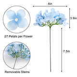 JPSOR 40pcs Artificial Hydrangea Silk Flower Heads with Stems, Fake Flowers for Wedding Centerpiece Home Garden Party Decoration (Blue)
