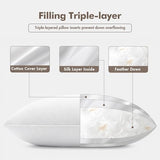 MIULEE 20x20 Pillow Inserts, Pack of 2 Down Feather Premium Throw Pillows with Cotton Fabric for Bed Couch Living Room Sofa