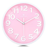Lafocuse 12 Inch Silent 3D Numbers Pink Wall Clock Girls Bedroom, Battery Operated Pink Clock Wall for Living Room Decor