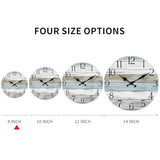 Wall Clock, Silent Non Ticking Wall Clocks Battery Operated, Rustic Wooden Clocks Decorative for Kitchen, Bathroom, Bedroom, Living Room, (8 Inch)