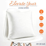 Yettbea 18x18 Inches Pillow Inserts Set of 4- Premium Soft Down Alternative Fill, Decorative Throw Pillows for Couch, Bed & Sofa, Supportive White Striped Bedroom Pillow Forms