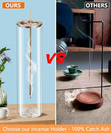 Eavida Incense Holder for Sticks [Anti-Ash Flying], Modern Insence-Stick Burner Holder with Removable Glass Ash Catcher, for Home Decor Yoga Meditation