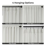 HPD Half Price Drapes - Faux Linen Curtains for Living Room (1 Panel) - 50W X 84L - Textured Room Darkening Curtains for Bedroom 84 Inches Long - Drapes for Home Decor, Birch Taupe