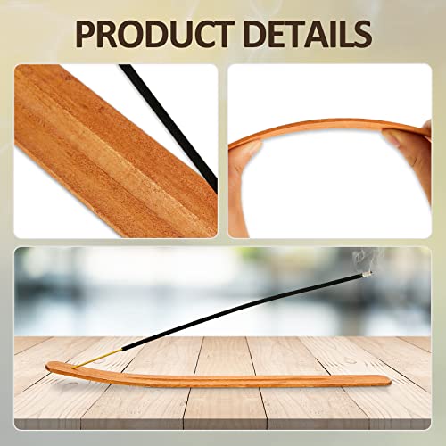 Cunhill 12 Pieces Handmade Wooden Incense Stick Holder Wood Incense Burner Ash Holder Trays for Sticks Home Utilities Accessories and Buddha Hall