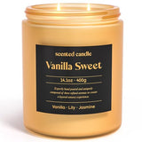 CHILLFLAME Vanilla Candle, 14.1 oz Scented Candles for Home, 2 Wicks Blended Scents Candles for Women and Men, Birthday Gifts for Women (Vanilla+Lily+Jasmine)