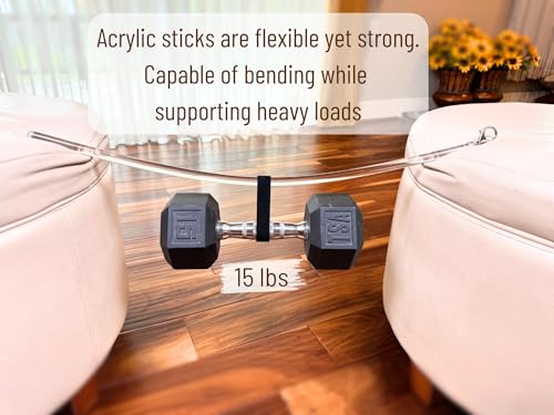 24 inch (4 Pack) All Clear Acrylic Curtain Pull Wand - Clear Curtain Wand - Invisible Drapery Wand - Drapery Pull Rod (24 Inch)