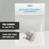 Amazing Drapery Hardware Pre-Corded High Profile Cord Tilt Control - Square Rod, White, for 2" Horizontal Blinds - 1 Pack