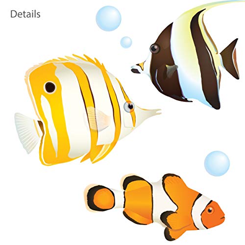 DECOWALL Coral Reef Fish Wall Stickers for Kids – Ocean Sea Life Peel and Stick Removable Wall Decals for Nursery, Bedroom & Playroom Decor (DS4-8035)