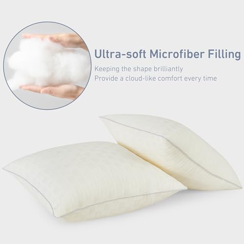 Leeden 12x20 Pillow Insert Set of 2 - Firm and Fluffy Lumbar Pillow Inserts, Rectangle Interior Sofa Pillow Inserts, Decorative Pillow Insert Pair - Beige Couch Pillow