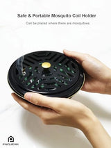 Mosquito Coil Holder, 2 Pack Metal Mosquito Repellent Coil Holder with Lid Emerald Portable Incense Coil Burner for Outdoor Camping Patio Party (Emerald)