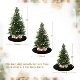 MACTING Faux Fur Christmas Tree Skirt 28 Inch Black Plush Skirt Fluffy Soft Double Layer Small Tree Mat Base Cover for Merry Christmas Party Holiday Home Indoor Halloween Xmas Tree Decorations