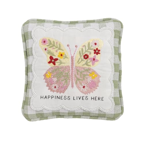Mud Pie Front Embellished Happiness Pillow