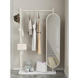 Decorative Marble Floor-Length Full-Length Mirror Coat Rack for Bedroom Multi-Functional Dressing for Living Room(White)
