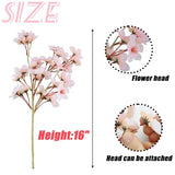 SITUMEIZI 6Pcs Artificial Cherry Blossom Branches Decor Fake Flowers Silk Spring Faux Flowers 16" Peach Bouquet for Home Wedding Bedroom Japanese Decoration DIY Table Centerpiece Arrangement(Pink)