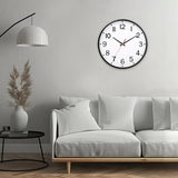 Wall Clocks Battery Operated 8 inch Modern Wall Clock,Silent Non Ticking Wall Clock for Living Room Bedroom Kitchen Office Classroom Decor (White and Black)