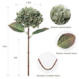 Hydrangea Artificial Flowers,Green Artificial Flower Fake Silk Hydrangea, Heads Bouquet with Stems Bulk for Fall Decoration Table Center Indoor Outdoor Faux Floral Plants 8pcs (Green)