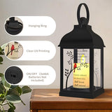 Memorial Lantern with Card - Sympathy Gift for Loss of Mom/Dad/Loved One, Bereavement Keepsake with Flickering Flame, Memory Lamp for Funeral Remembrance or Celebration (Black)
