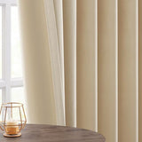 Topfinel Beige Velvet Curtains 84 Inches Long for Bedroom Living Room Neutural Elegant Soft Velvet Modern Boho Blackout Thermal Back Tab Curtain Drapes Home Decor Set of 2,84 inch Length