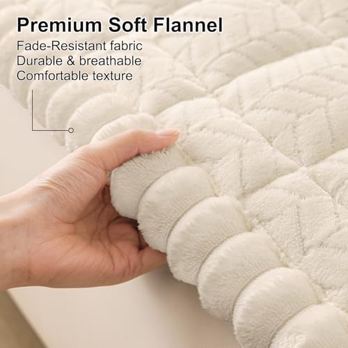 Smiry Couch Cover for Dogs, Non Slip Fuzzy Pet Sofa Covers Washable for 2-3 Cushion Couch, Soft Thick Furniture Protector for Cats Dogs, Against Fur, Dirt, Scratch Resistant (Beige, 27.6"x59")