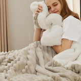 Bedsure Sherpa Throw Blanket for Couch - Super Soft, Comfort Cozy Fleece Thick Warm Blanket for Women, GentleSoft Plush & Fluffy Spring Throw Gift for Women, Room Decor, Beige, 50x60 Inches