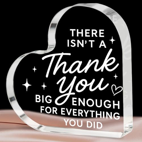 Thank You Gifts for Women Men, Thank You Plaque for Teacher, Nurse, Coworkers, Volunteer, Boss, Employee, Teacher Appreciation Gifts, Nurse Gifts, Employee Appreciation Gifts, Acrylic Heart Plaque