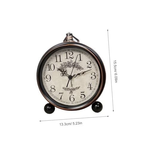 PRETYZOOM Classic Retro Alarm Clock Large Digital Table Clock Analog Quartz Movement Easy to Set Battery Included