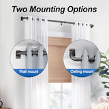 Curtain Rod for Windows 36 to 48 Inches, Blackout Wrap Around Curtain Rod for Bedroom, Living Room, 1 Inch Diamete Adjustable Drapery Rods，Matte Black