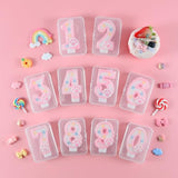 AKURIEEY Dog and Cat 1st Birthday Candle Pink Numbers 1 Candle Paw Cake Topper Cupcake Decorations for Pet Theme Party Decor Anniversary Celebrations Supplies