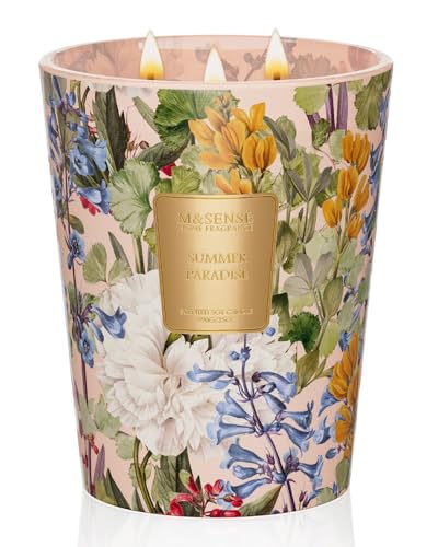 M&SENSE Summer Paradise Soy Candle, 35oz 3-Wick, Tropical Vacation Gift