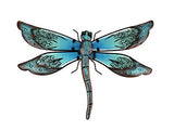 LIFFY Metal Dragonfly Wall Decor - Outdoor Garden Art for Patio, Living Room, Bedroom - Dragonfly Gifts (14inch, Metal & Glass)