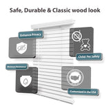 DEZ FURNISHINGS Cordless 2" Faux Wood Blind, 32" W x 48" H, White