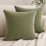 Chenille Lumbar Pillow Covers 20x20 inch Olive Sage Green