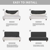 YOPOIY Printed Fitted Armless Sofa Cover Furniture Protector Stretch Folding Futon Cover Anti-Slip Soft Futon Slipcover with Elastic Bottom, for Pets -21-120-150cm
