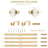 Ceramic Curtain Rods for Windows 18 to 55 Inch,1 Inch Adjustable Telescoping Drapery Rod Heavy Duty Window Treatment Single Curtain Rod Set for Bedroom,Gold Beige