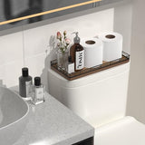 Acacia Bathroom Toilet Tank Tray, 13" Wood Toilet Paper Storage Basket Back of Toilet Basket Organizer, Vanity Tray for Perfume Makeup Candle Kitchen Counter Coffee Table Decor
