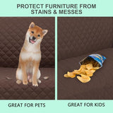 Reversible Couch Cover for 3 Cushion Couch Sofa Cover Washable for Pet Friendly with Elastic Straps Water Repellent(Sofa, Chocolate/Beige)
