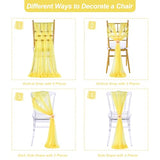 Yellow Chair Sashes for Wedding: 16 Pieces 8ft Long Sheer Draping Fabric – Party Dinner Banquet Event Chair Decorations
