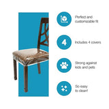 Houseables Plastic Chair Covers, Plastic Seat Covers for Dining Chairs, Seat Protectors, Vinyl, Waterproof, Clear Cushion Protector for Cats, Kids, Kitchen Room Table, Fits 16-18 Inch, 8 Pack Set
