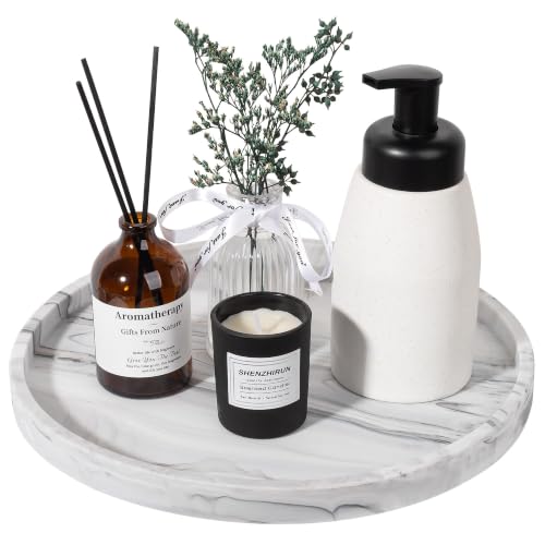 Silicone Bathroom Tray Coffee Table Decor Perfume Organizer, 11" Marble