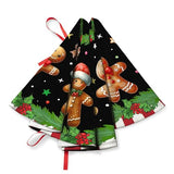 Gingerbread Tree Skirt, Christmas Tree Skirt Red Xmas Tree Skirts Mat 36 in for Indoor Outdoor Holiday Party Merry Christmas Tree Topper Ornaments Decorations
