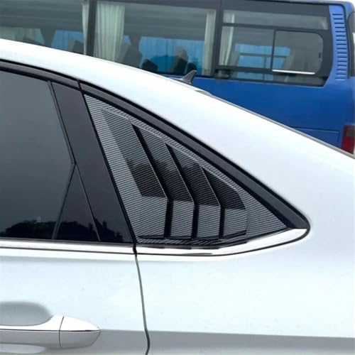 2PCS Fit for Volkswagen Jetta MK7 2019-2023 Car Rear Window Louver Cover Exterior Side Vent Shutter Trim Scoop ABS Accessories(Gloss Black)