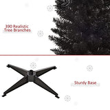 HOMCOM 6' Artificial Pencil Christmas Tree, Slim Xmas Tree with 390 Realistic Branch Tips and Plastic Stand, Black